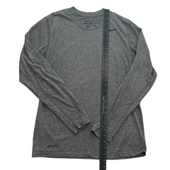 Nike Dri-FIT Mens Long Sleeve Shirt Heather Gray Tech Workout Gym Tee Medium