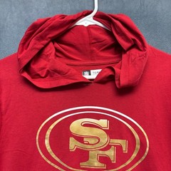 NFL Team Apparel San Francisco 49ers Red Hooded Graphic Tee Mens Medium Athletic
