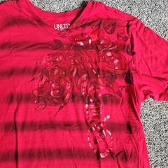 Ecko UNLTD the Exhibit Red Foil Graphic Size 2XL Short Sleeve Y2K Shirt