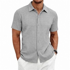 Men’s Summer Shirt Casual Slim Shirts Short Sleeve Button Down Tops Blouse