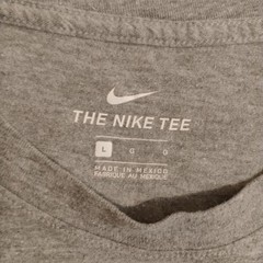Nike The Nike Tee Shirt Mens Large Gray Red Swoosh Embroidered Logo Graphic