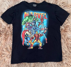 Marvel Comics Graphic Shirt Mens Medium M Black Avengers Spider-Man Iron Man Tee