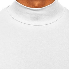 Mens Half Turtleneck Long Sleeve Pullover Basic Designed Small White