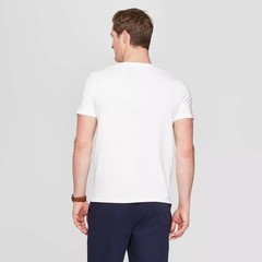 Large – Mens Every Wear Short Sleeve V-Neck T-Shirt – Goodfellow – White x 2