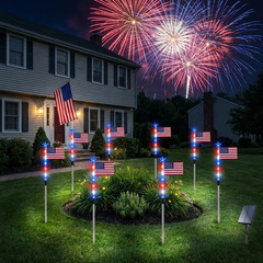 8-Piece Flag Light Set, 4Th of July Decorations 8 Lighting Modes, 8-In-1 America