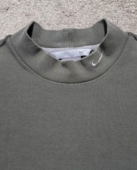 VTG Nike Mock Neck Shirt Men L Gray Long Sleeve Base Layer Swoosh Silver Tag Y2K