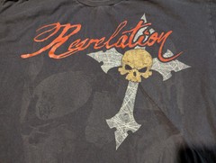 D Nero Shirt Mens XL Black Revelation Band Doom Metal Y2K Skull Cross Grunge