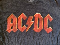 AC/DC Graphic Band T-Shirt Men’s 2XL Black Gray Rock Music Logo Tee