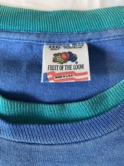 VTG Fruit Of The Loom 90s Single Stitch Mens 3XL Short Sleeve Double Cuff/Collar