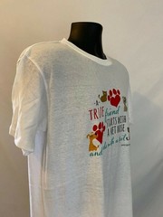 Pet Rescue T Shirt Large Paw Prints Cats Dogs True Friend Starts with a Wet Nose