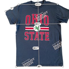 Retro Brand Ohio State Buckeyes Graphic TShirt Gray Large Buckeye Leaf Logo