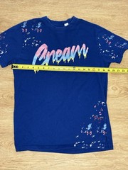 FWRD Cream Denim Paint Splatter Cream T-Shirt Embroidered Pastel Size M Unisex