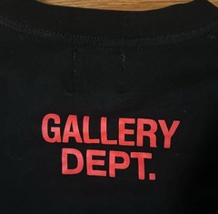 Gallery Dept. Men’s Black/Red Graphic Print T-Shirt L Cotton Jersey Crew Neck