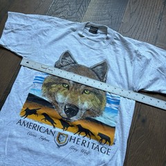Vintage American Heritage Best FOTL Wolf Shirt Mens S Gray Murina Made USA 90s