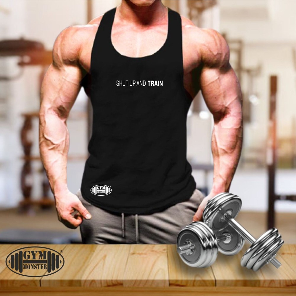 Shut Up And Train Vest Gym Clothing Bodybuilding Training Workout Men Tank Top