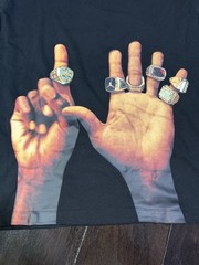 NWT Nike Jordan Championship 6 Rings Fingers Shirt Size Large HJ2322-010 AOP