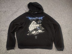 Represent Clo Hard 2 kill Logo Black Faded Color vintage Oversized Pocket hoodie