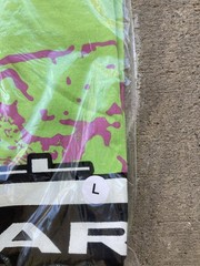 Hellstar Studios Path To Paradise Jesus Tee Neon Green Purple Pink Splat Cross