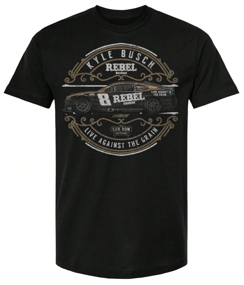 Checkered Flag Sports Kyle Busch #8 2025 Car Scroll Black T-Shirt New