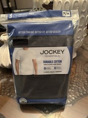 JOCKEY ESSENTIALS 3-Pack Men’s Crew Neck T-Shirts Durable Cotton Black Size XL