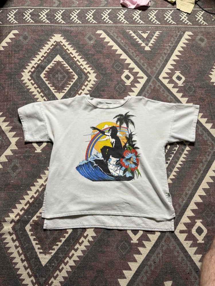 Rare 1970’s Surfer Graphic Short Sleeve Sweatshirt Size Large