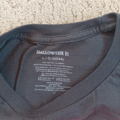 Halloween II Mens size L, Michael Myers Horror Movie Slay All Day fire mask
