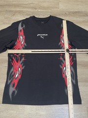 PUMA PumatechX Boxy Mens Sz S Graphic Crew Neck Short Sleeve T-Shirt Black Y2k