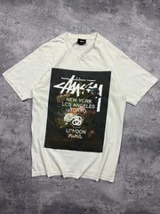 Stussy World Tour T-Shirt Big Logo Flowers Tee Y2K Rare Streetwear Men S Vintage