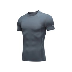 Men’s High Stretch Short Sleeved Tight Fitting Sports and Fitness Sweatshirt Bre