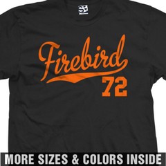 Firebird 72 Jersey T-Shirt | 1972 Pontiac Classic Vintage Script Mens Tee