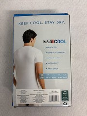 32 Degrees Cool Men’s 3 Pack Short Sleeve Crew Neck Shirt, White, Size XL