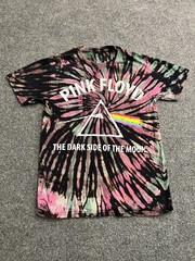 Pink Floyd Tie-Dye Shirt Small Black Purple Blue Dark Side Retro Graphic Band