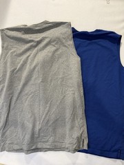Duluth Trading Co (2) Shirt Mens XLNavy Gray LongTail 100%Cotton Pocket TShirt