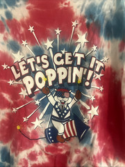 Buc-ee’s 4th July Shirt Mens XL Tie Dye Red White Blue Get It Poppin Bucees Used