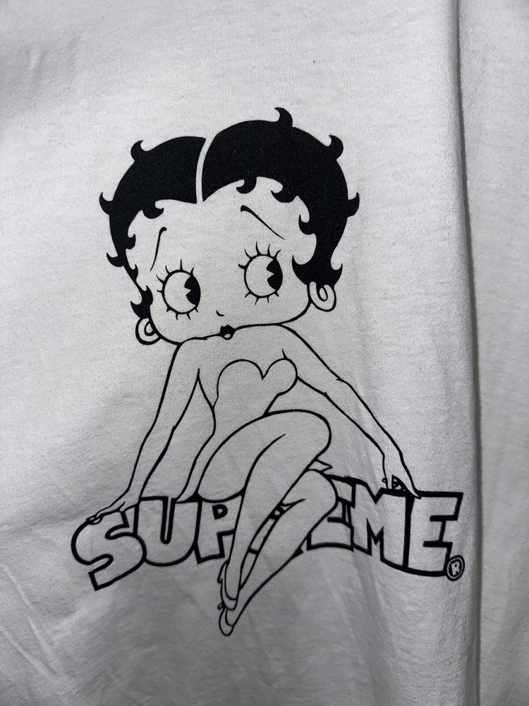 Supreme Betty Boop Tee T-Shirt White SS16 box logo 100% Authentic guaranteed
