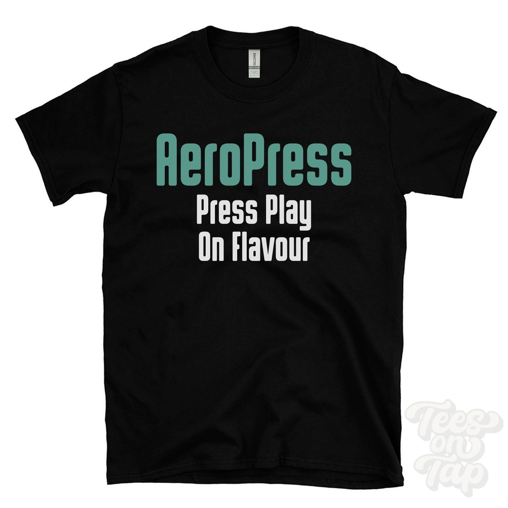 AEROPRESS PRESS PLAY ON FLAVOUR T-SHIRT aeropress coffee | espresso style