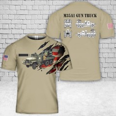 Custom Name US Army M35A1 Gun Truck Vietnam Military T-Shirt S-5XL