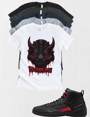 Shirt to match Jordan 12 Bloodline Raging Bull AJ12 Matching Tee Streetwear
