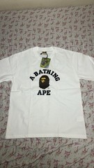 A Bathing Ape BAPE College Tee Ape Head Logo White Crew Neck T-Shirt Men’s M