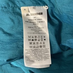 JIL SANDER Size XL Teal Polyamide Silk Camp Short Sleeve Shirt
