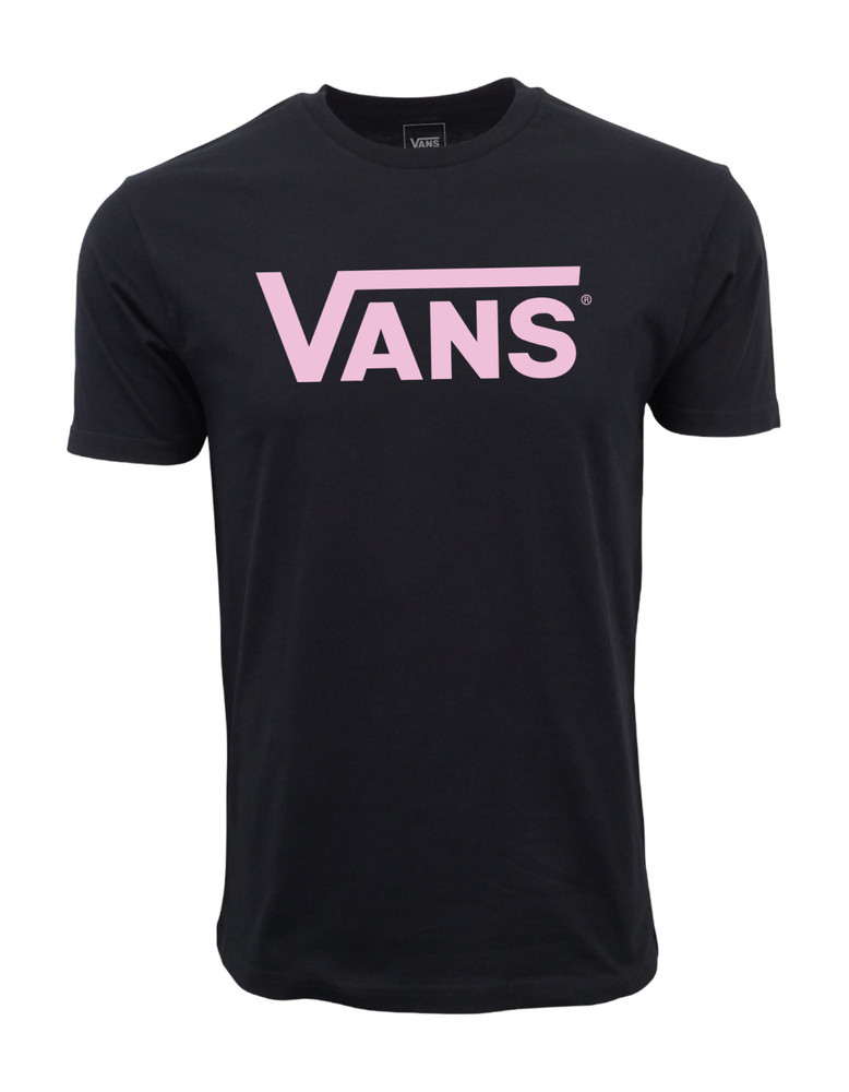 VANS MENS LOGO BLACK PINK PREMIUM T SHIRT NEW