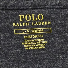Polo Ralph Lauren Mens L Charcoal Gray Long Sleeve Shirt Custom Slim Fit Pony