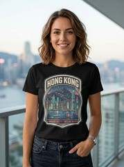 Hong Kong Harbor Skyline Graphic T-Shirt Unisex Travel Tee