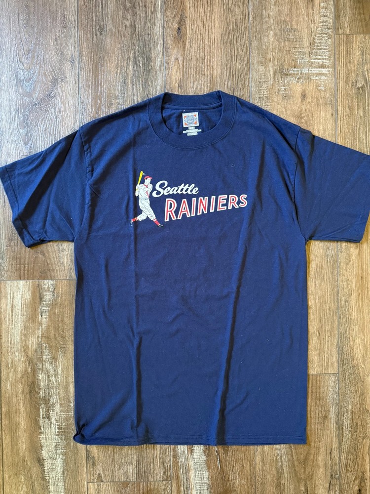 Ebbets Field Flannels Seattle Rainiers T-Shirt Navy Mens Medium