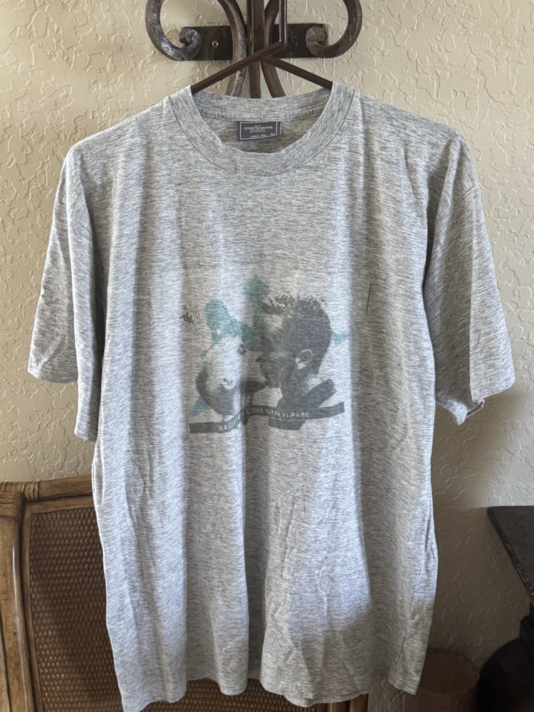 Vintage 90s Italian Kappa T Shirt Kiss Grey XL