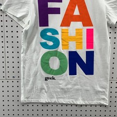 Fashion Geek Shirt White Men Small Short Sleeve Multicolor Graphic Size S