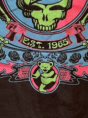 Grateful Dead Liquid Blue Blacklight T-Shirt SYF Steal Your Face Skull Glow