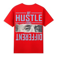 Blue My Hustle Look Different Blue Color Graphic T-Shirt