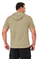 Men’s Casual Workout T-Shirts Summer Hoodie Short Sleeve Sport Cotton Sweatshirt