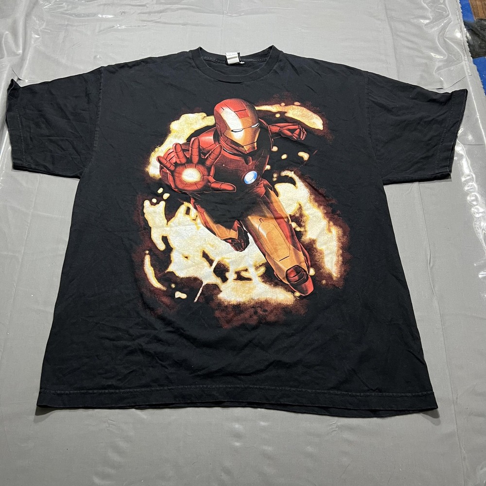 Marvel Shirt Mens 2XL Black Iron Man Graphic Tee Mad Engine Superhero Comics